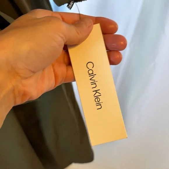 NWT Calvin Klein Olive Green A-line Shirtdress, Size 2 - Picture 7 of 14